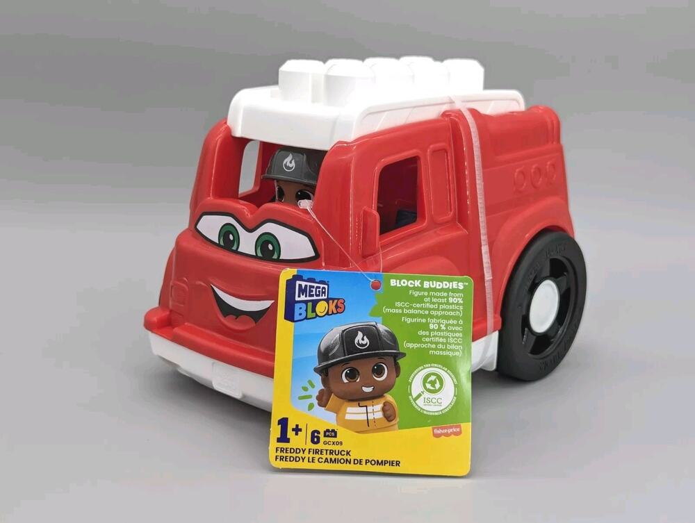 Mega Bloks Fisher-Price Toddler Building Blocks Freddy Fire Truck & Bloks NWT